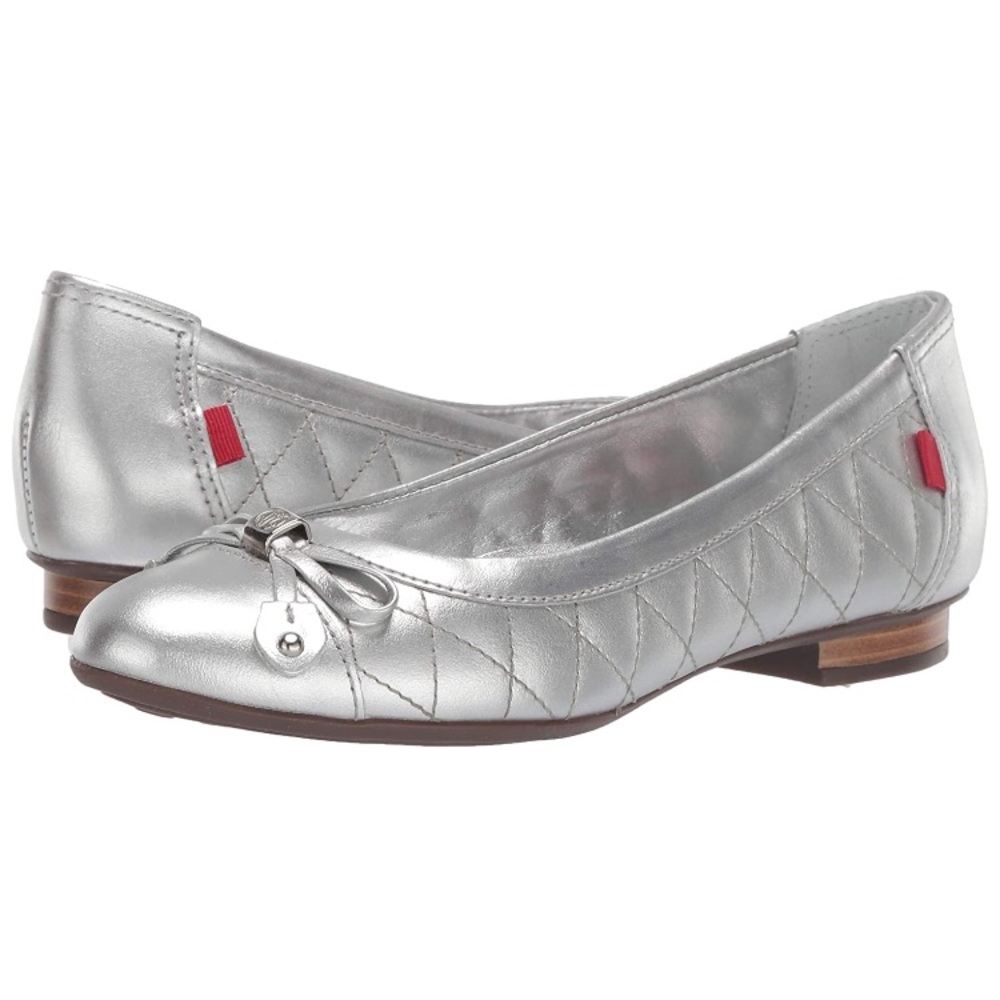 Marc Joseph New York | Pearl Street Quilted Leather Flat Silver - Size 7 NEW